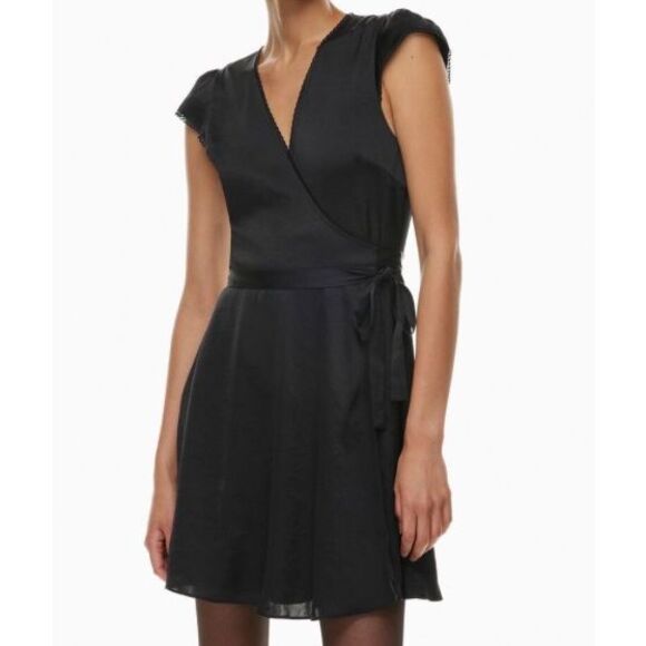 Wilfred Dresses & Skirts - WILFRED Mademoiselle Black Wrap Dress Size XS NWT
